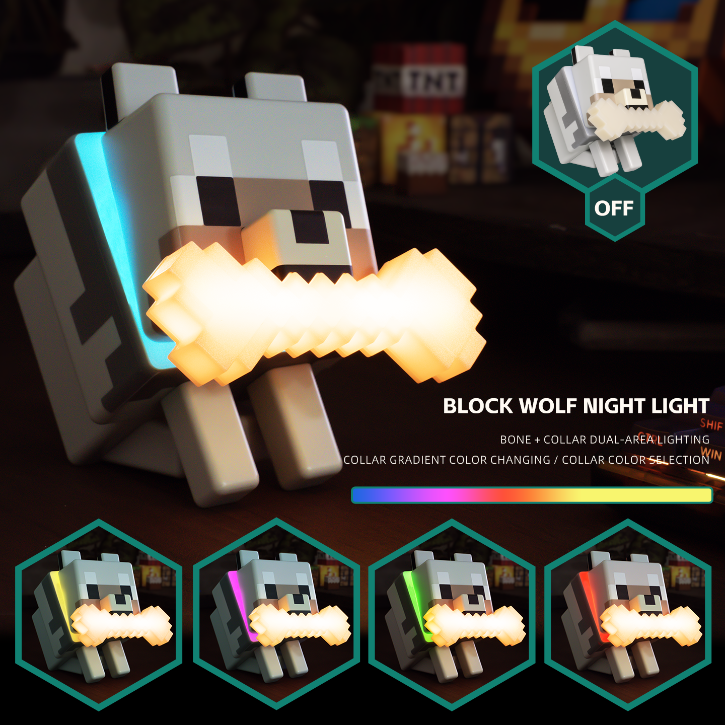 PixelPaw™ - LED Wolf Night Light