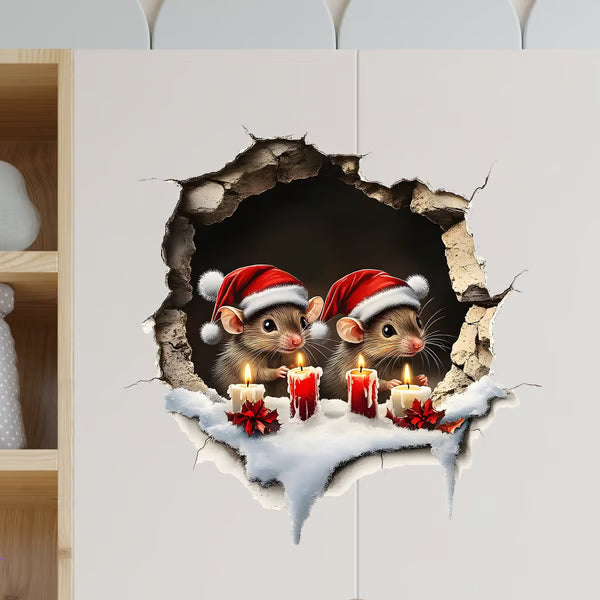 Christmas Hole In Wall Sticker