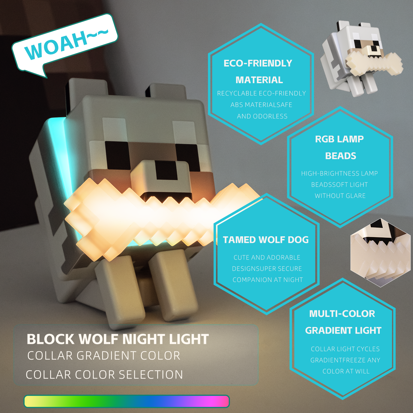 PixelPaw™ - LED Wolf Night Light
