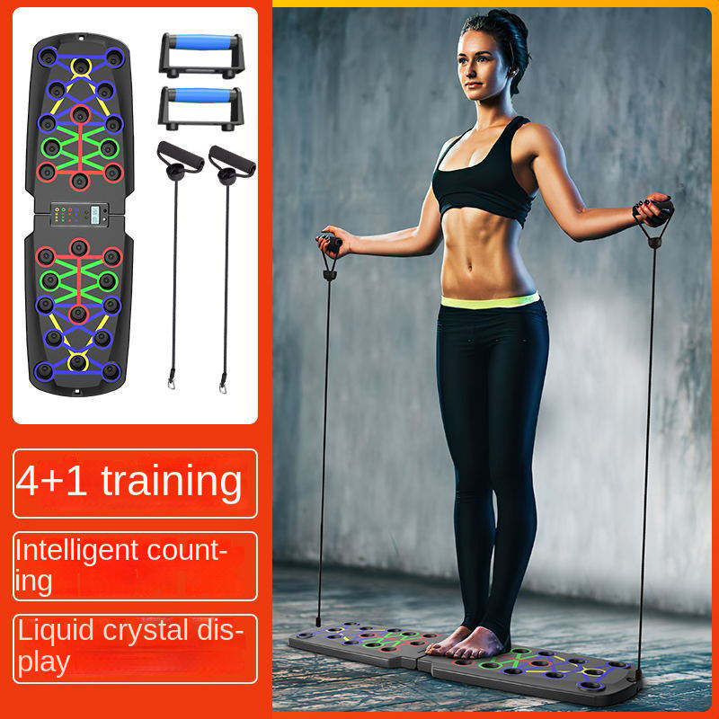 IronPush® Foldable Push-Up Board – Pro Model with Timer